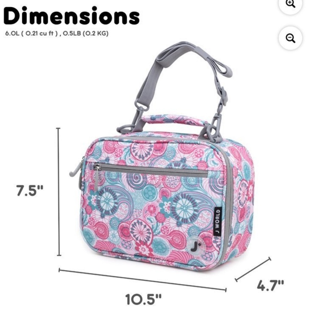 J WORLD 
Insulated Lunch Bag w/adjustable shoulder strap~Blue Raspberry
NWOT